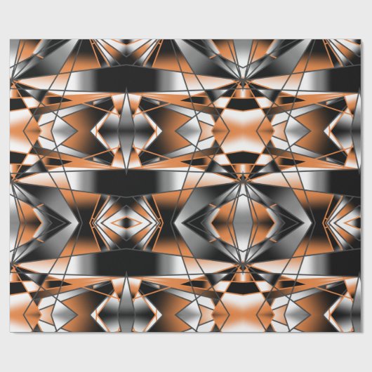 Oranje verloopkleur vulling mechanisch ontwerp cadeaupapier (Vlak)