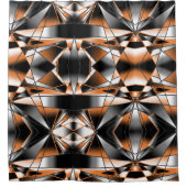 Oranje verloopkleur vulling mechanisch ontwerp douchegordijn (Voorkant)