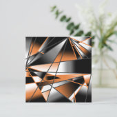 Oranje verloopkleur vulling mechanisch ontwerp feestdagenkaart (Staand voorkant)