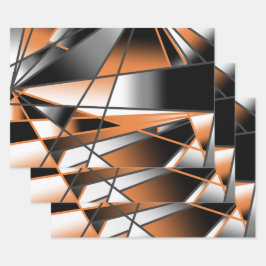 Oranje verloopkleur vulling mechanisch ontwerp inpakpapier vel