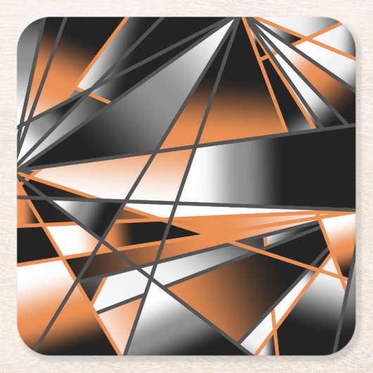 Oranje verloopkleur vulling mechanisch ontwerp kartonnen onderzetters (Voorkant)