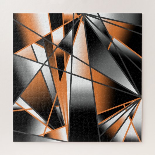 Oranje verloopkleur vulling mechanisch ontwerp legpuzzel (Horizontaal)