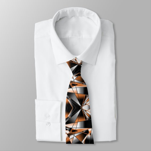 Oranje verloopkleur vulling mechanisch ontwerp stropdas (Gebonden)