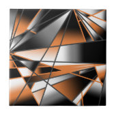 Oranje verloopkleur vulling mechanisch ontwerp tegeltje (Voorkant)