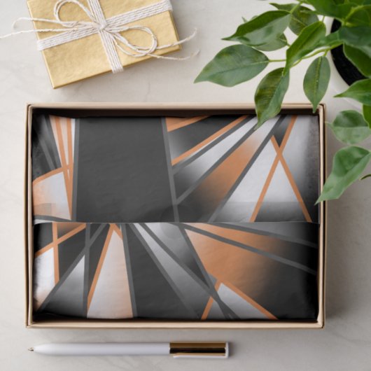 Oranje verloopkleur vulling mechanisch ontwerp tissuepapier (Geschenk)