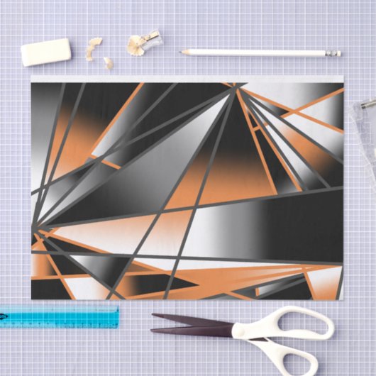 Oranje verloopkleur vulling mechanisch ontwerp tissuepapier (Craft)