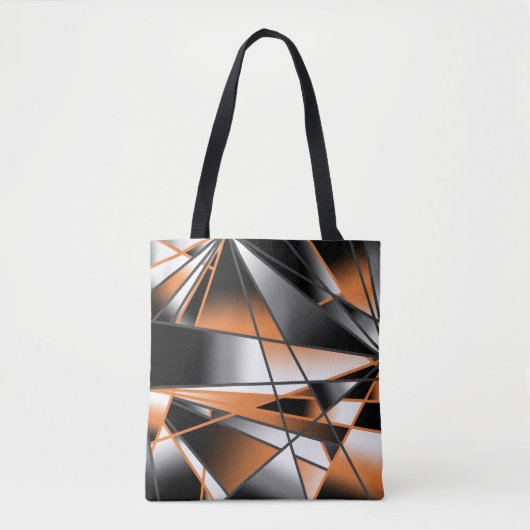 Oranje verloopkleur vulling mechanisch ontwerp tote bag (Voorkant)