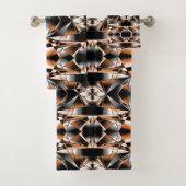 Oranje verloopkleur vulling mechanische tekening bad handdoek (Insitu)