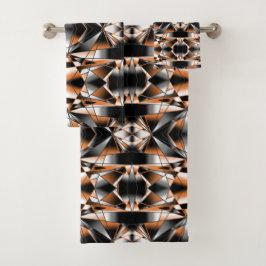 Oranje verloopkleur vulling mechanische tekening bad handdoek