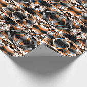 Oranje verloopkleur vulling mechanische tekening cadeaupapier (Hoek)