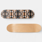 Oranje verloopkleur vulling mechanische tekening persoonlijk skateboard (Horizontaal)