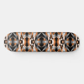Oranje verloopkleur vulling mechanische tekening persoonlijk skateboard (Horizontaal)