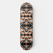 Oranje verloopkleur vulling mechanische tekening persoonlijk skateboard (Voorkant)