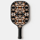 Oranje verloopkleur vulling mechanische tekening pickleball paddle (Achterkant)