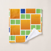 Oranje verloopvierkanten bad handdoek (Wasdoekje)