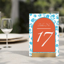 Oranje Verona Sunset Blue Flowers Wedding