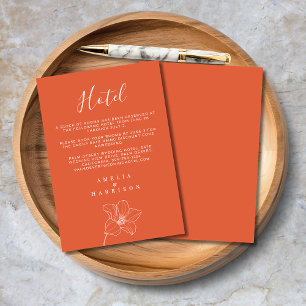 Oranje Verona Sunset Floral Wedding Hotel Informatiekaartje