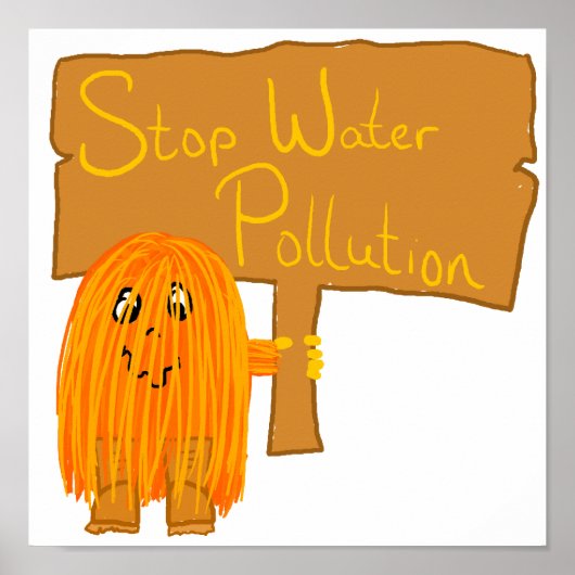 oranje verontreiniging van het stopwater poster (Voorkant)