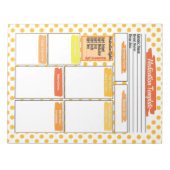 Oranje Verpleegkunde Student Medicatie Sjabloon Notitieblok (Voorkant)