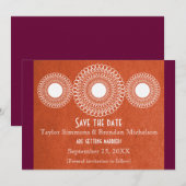 Oranje Verre Oosten Elegantie Bewaar de Datum Kaart (Voorkant / Achterkant)