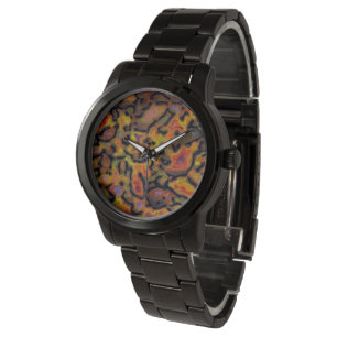 Oranje versteende dinosaurusbot horloge