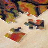 Oranje versteende dinosaurusbot legpuzzel (Zijkant)