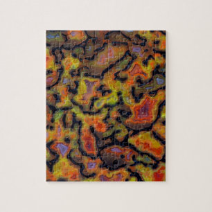 Oranje versteende dinosaurusbot legpuzzel