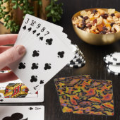 Oranje versteende dinosaurusbot pokerkaarten (Insitu)
