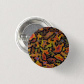 Oranje versteende dinosaurusbot ronde button 3,2 cm (Voorkant /achterkant)