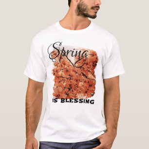 Oranje vertakkingen voor sierkersen, gestileerd t-shirt