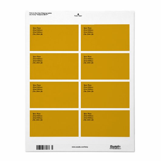 Oranje verzendlabel (Full Sheet)