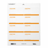 Oranje Verzendlabel Basislijnpaneel (Full Sheet)