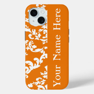 Oranje Vet Damask w/ name @ Emporiomoffa iPhone 15 Case