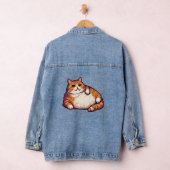 Oranje vet kat meme pixel art denim jacket (Hangar)