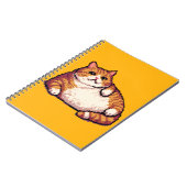 Oranje vet kat meme pixel art notitieboek (Linkerzijde)