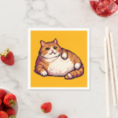 Oranje vet kat meme pixel art servet (Insitu)