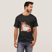 Oranje vet kat meme pixel art t-shirt (Voorkant volledig)