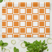 Oranje Vet Mod Squares Theedoek (Gevouwen)
