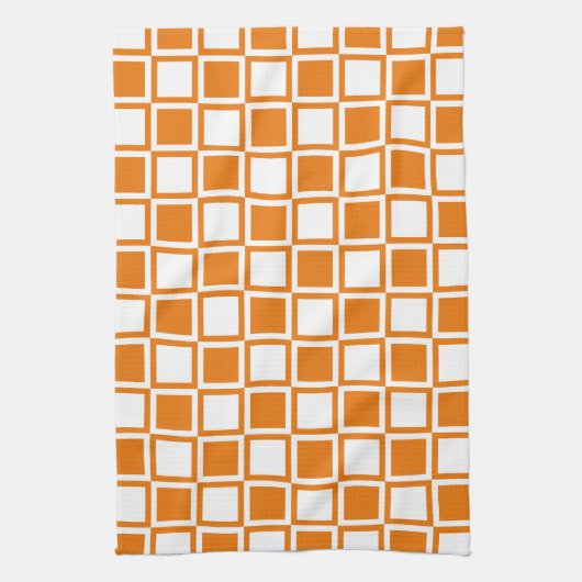 Oranje Vet Mod Squares Theedoek (Verticaal)