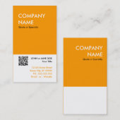 oranje vet ontwerp uw eigen QR-code Visitekaartje (Voorkant / Achterkant)