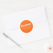 Oranje | Vet Script-Afstuderen Ronde Sticker (Envelop)