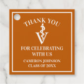 Oranje Veterinaire School Custom Graduation Party Bedankjes Labels (Voorkant)
