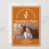 Oranje veterinaire school foto afstudeerfeest kaart (Voorkant)