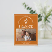 Oranje Veterinaire School Foto Afstuderen Briefkaart (Staand voorkant)