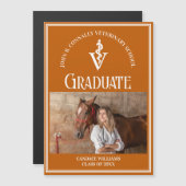 Oranje Veterinaire School Foto Afstuderen Magnet (Voorkant / Achterkant)