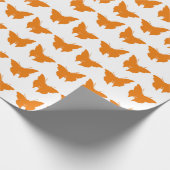 Oranje vette vlinders cadeaupapier (Hoek)