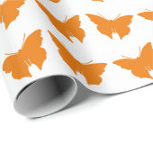 Oranje vette vlinders cadeaupapier (Rol Hoek)
