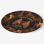 Oranje videospelcontroller papieren bordje (Gekanteld)