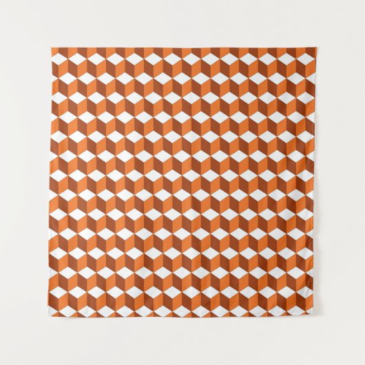 Oranje vierkant: Abstracte achtergrond Wandkleed (Voorkant)