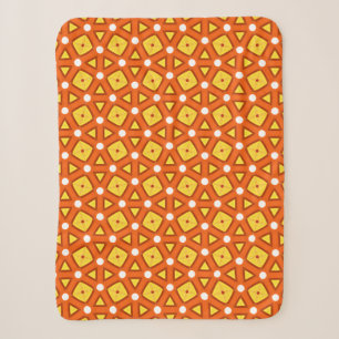 Oranje vierkant & driehoek naïef retro patroon sherpa deken